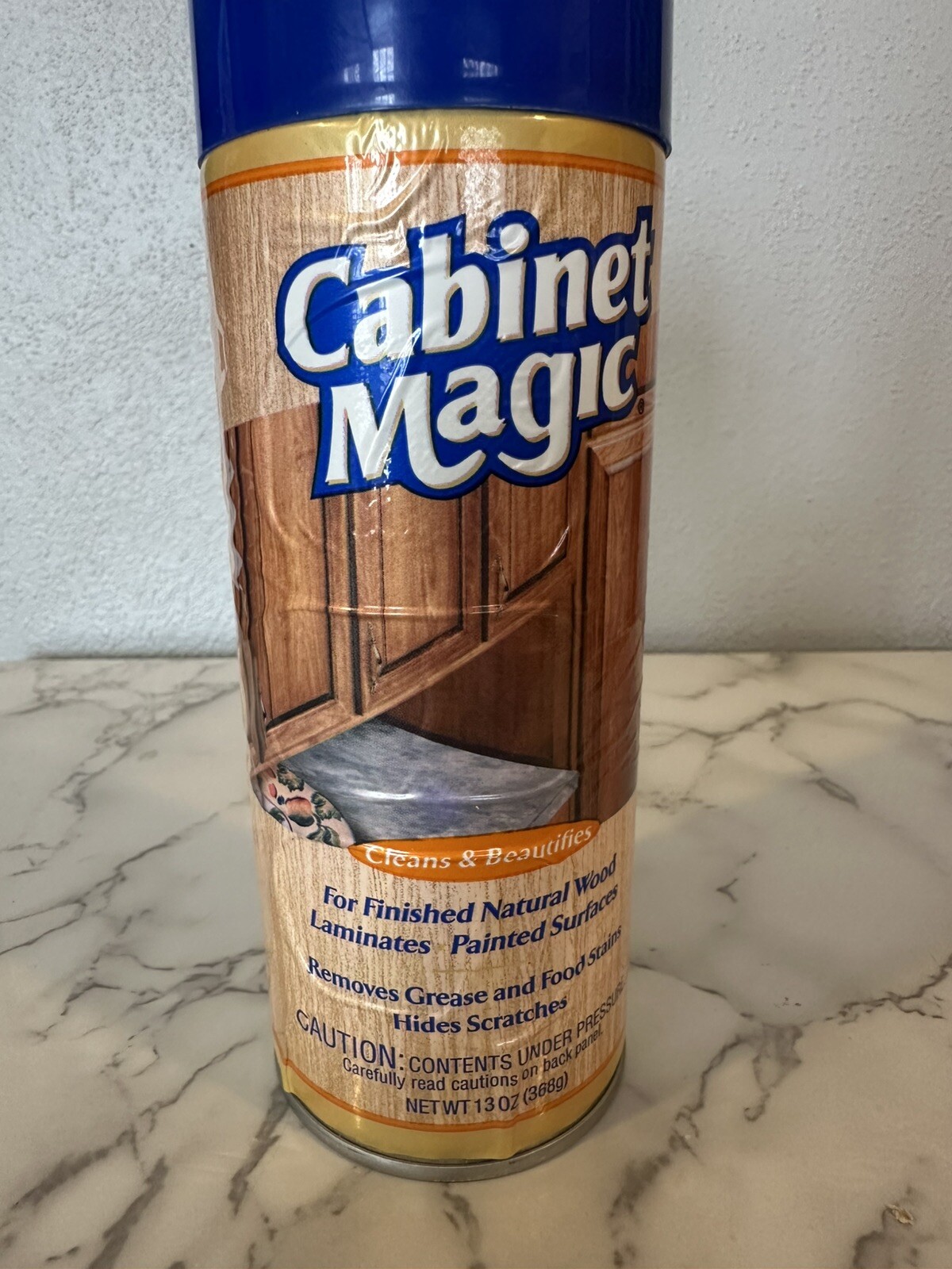 Vintage Cabinet Magic. For Finished Natural Wood. 13oz. Blue Cap. Used. 90% Full