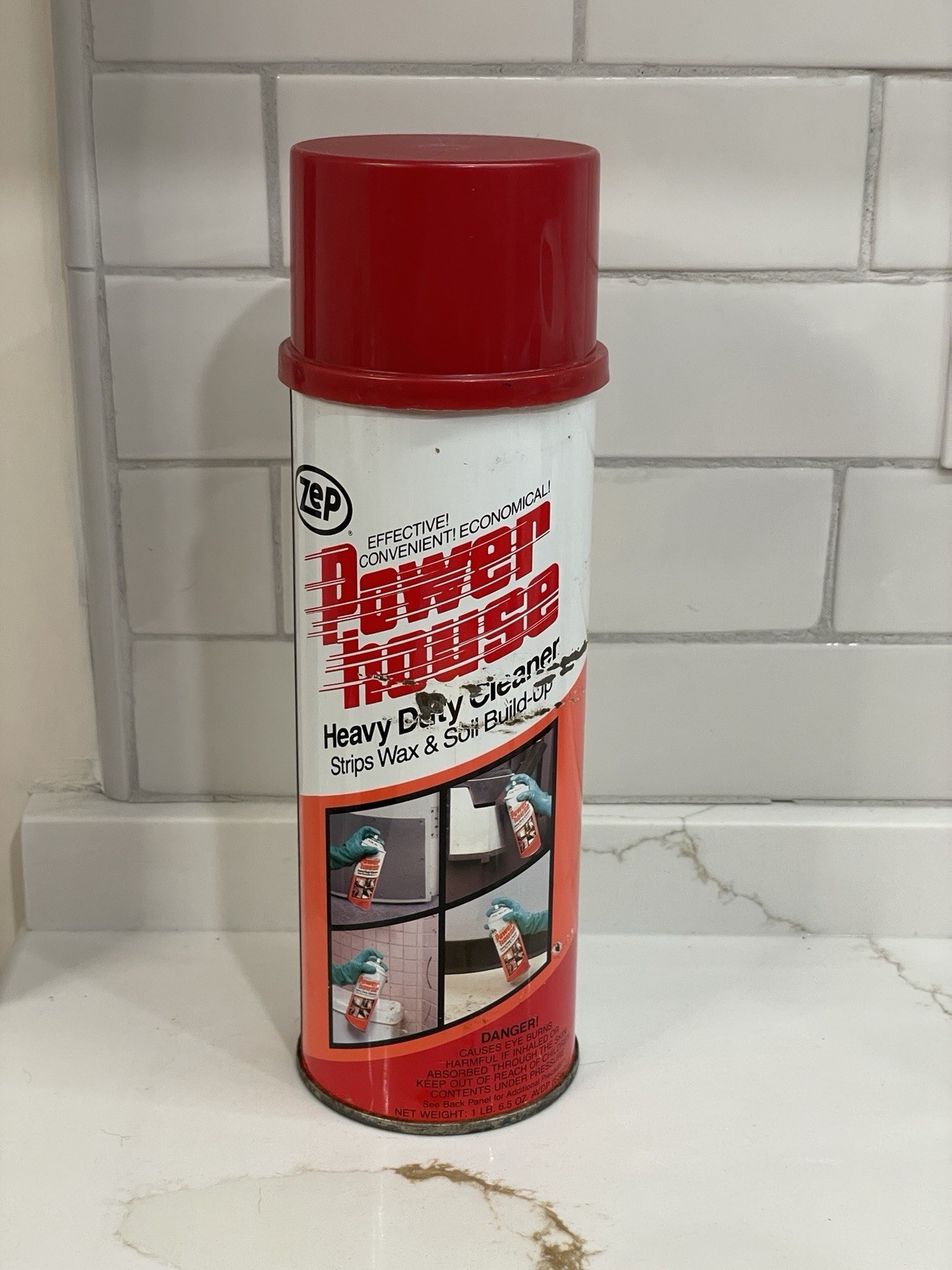 Vtg Zep Powerhouse Heavy-Duty Cleaner Wax Stripper 1 lb 6.5 oz Used Mostly Full