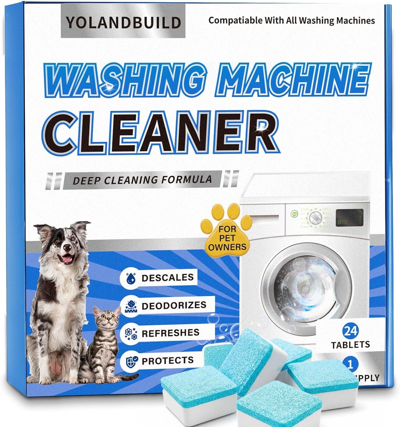 Uproot Clean Washing Machine Cleaner Tablets – 24 Pack for a 12 Month Supply. Fo