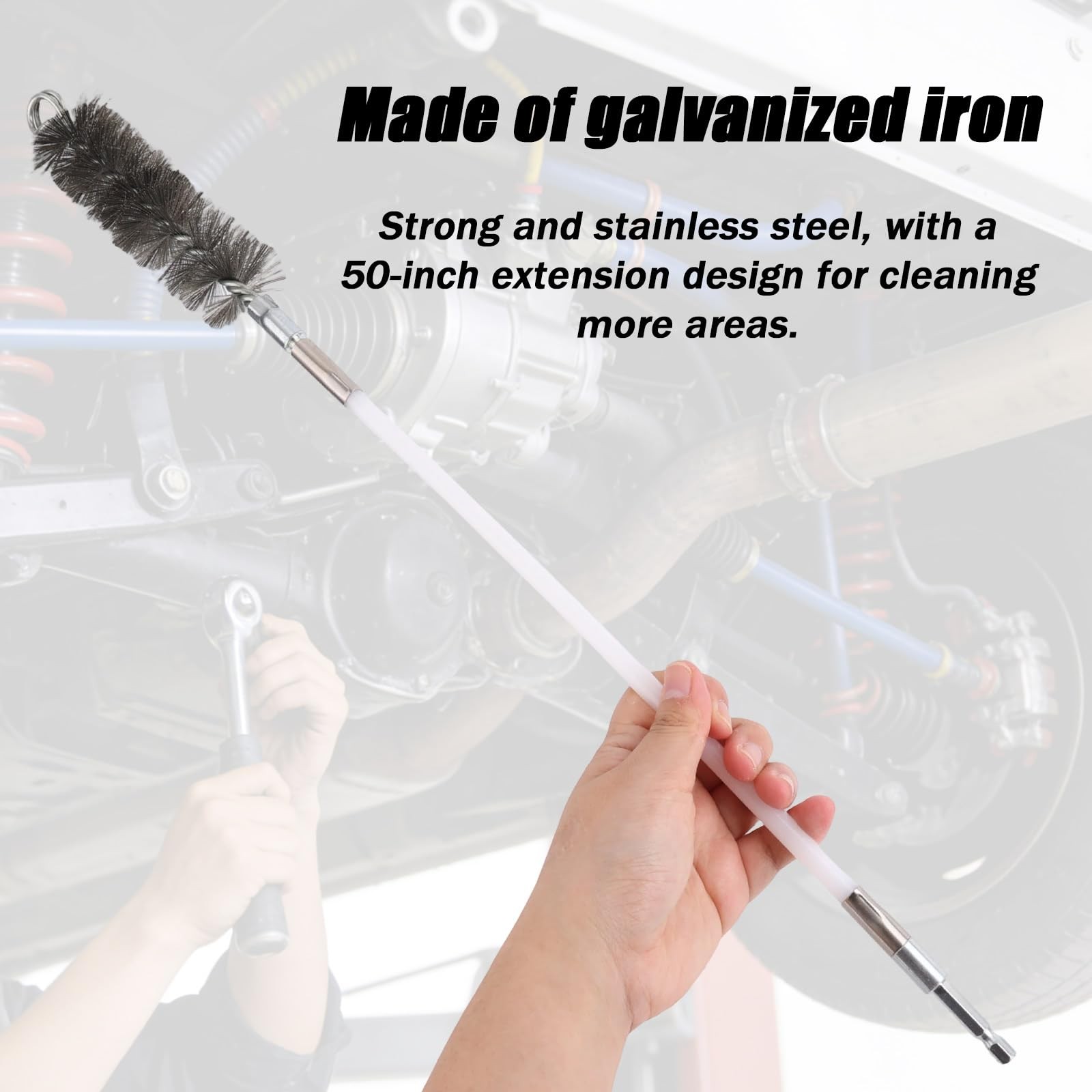 4pcs Pipe Drill Wire Cleaning Brush with 4pcs Nylon Rod Set, Stainless Steel …