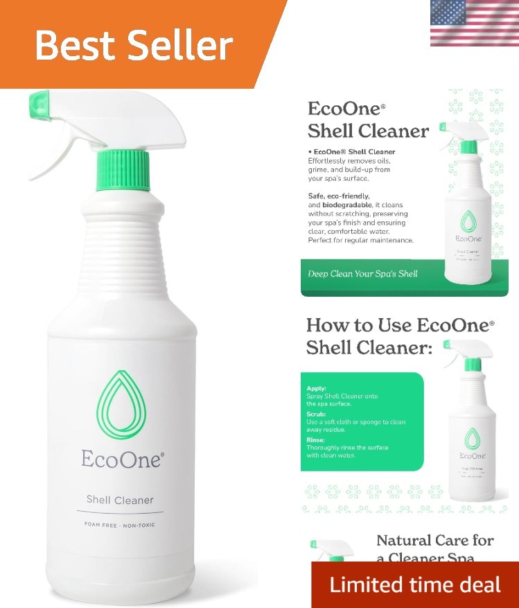 Fragrance-Free Hot Tub Shell Cleaner – Gentle, Non-Abrasive & Effective 32 Oz