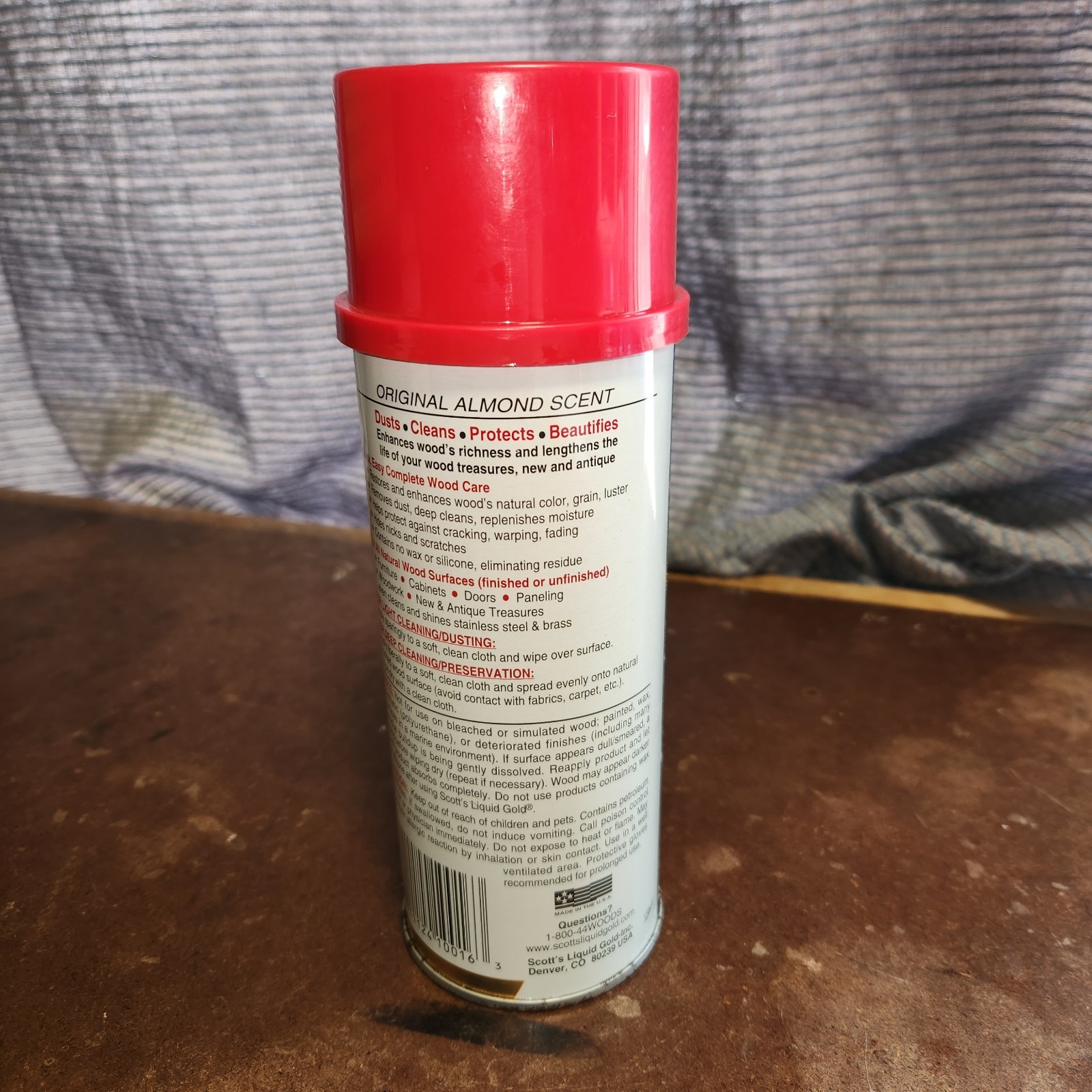 Vintage Scott’s Liquid Gold Wood Cleaner Pourable Top Non Aerosol 16oz Full
