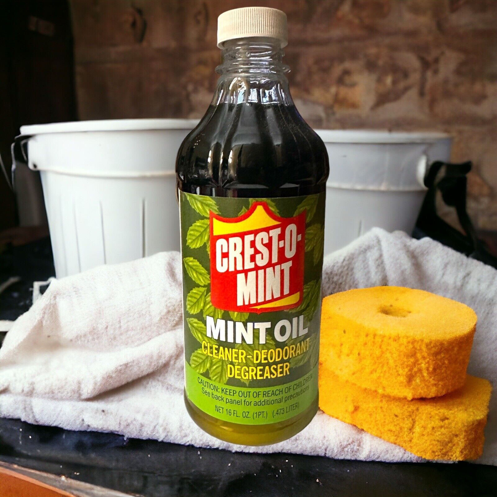 Crest-O-Mint Concentrated Oil Cleaner-Deodorant Degreaser Wintergreen, 16 oz
