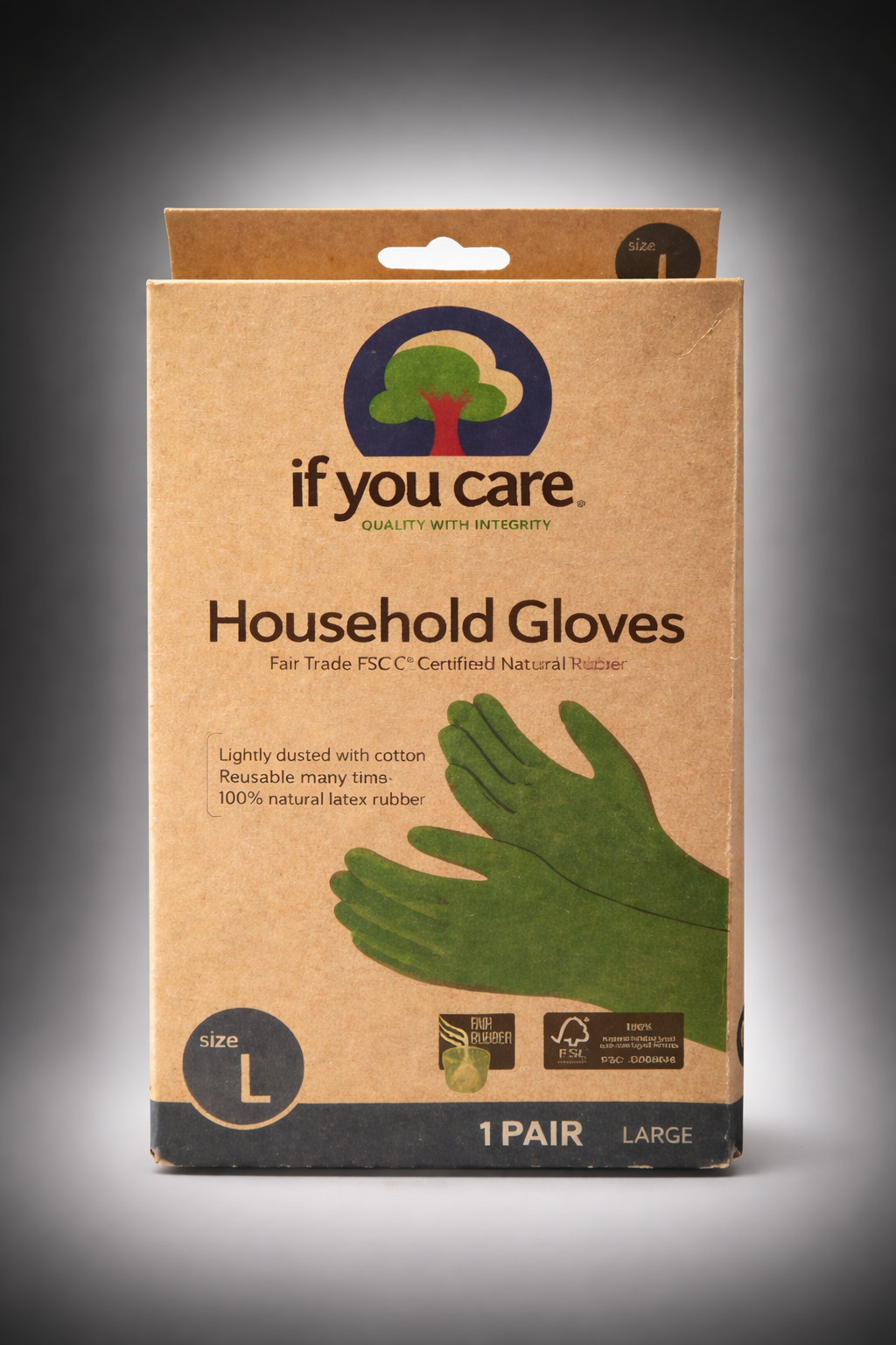 If You Care Household Gloves – Size Large – Green, 1 Pair