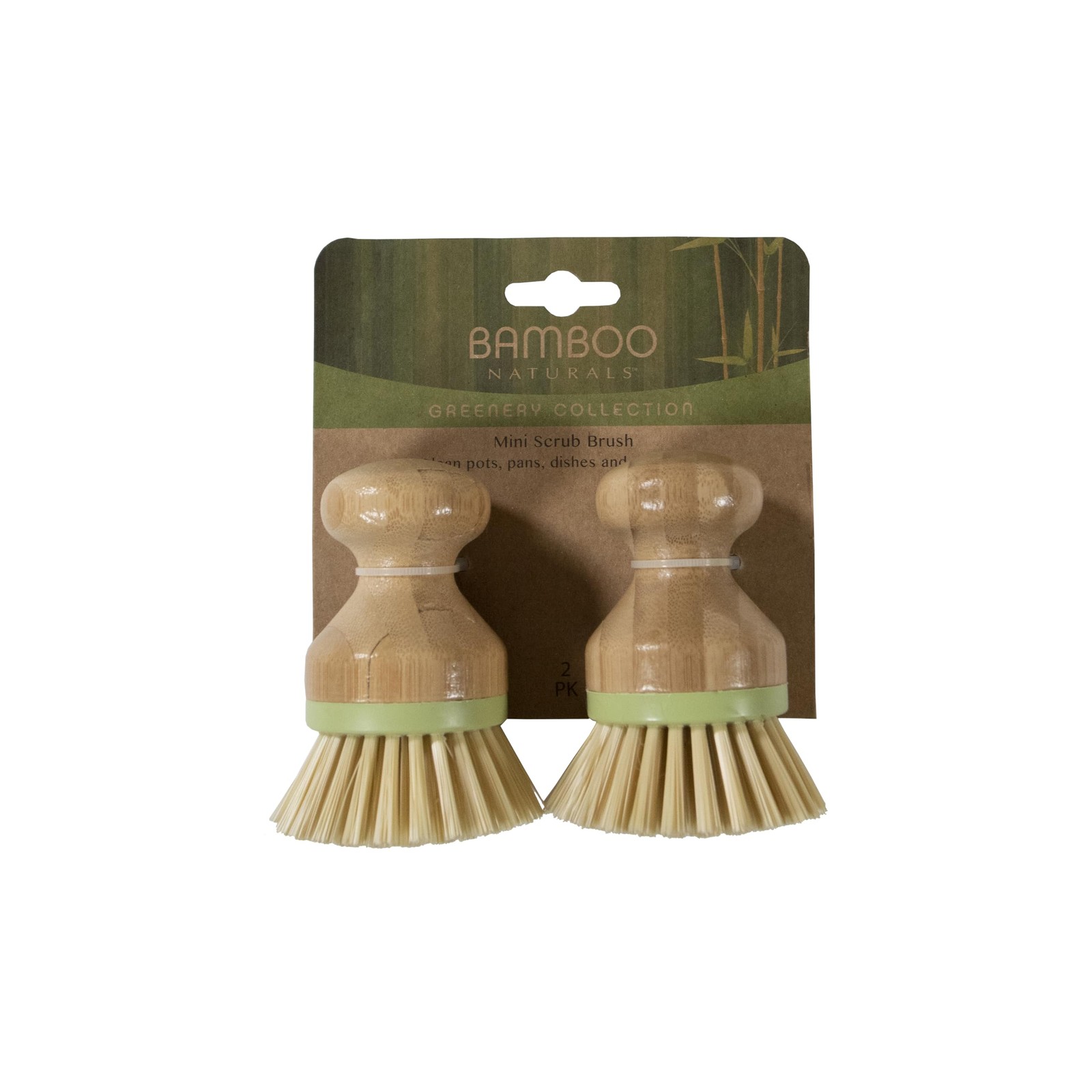 Greenery Mini Scrub Brush, Made of Sustainable Bamboo and Recycled Plastic, S…