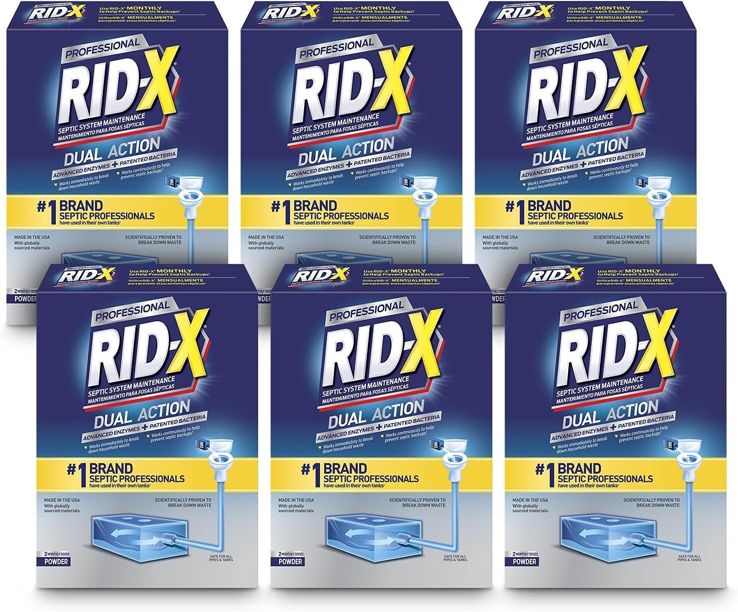 RID-X Septic Tank Treatment, 12 Month Supply Of Powder, 117.6 oz, 100% Biobased