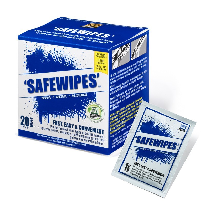 World’s Best Graffiti Safewipes – Removes Spray Can Paints, Overspray, and Grime