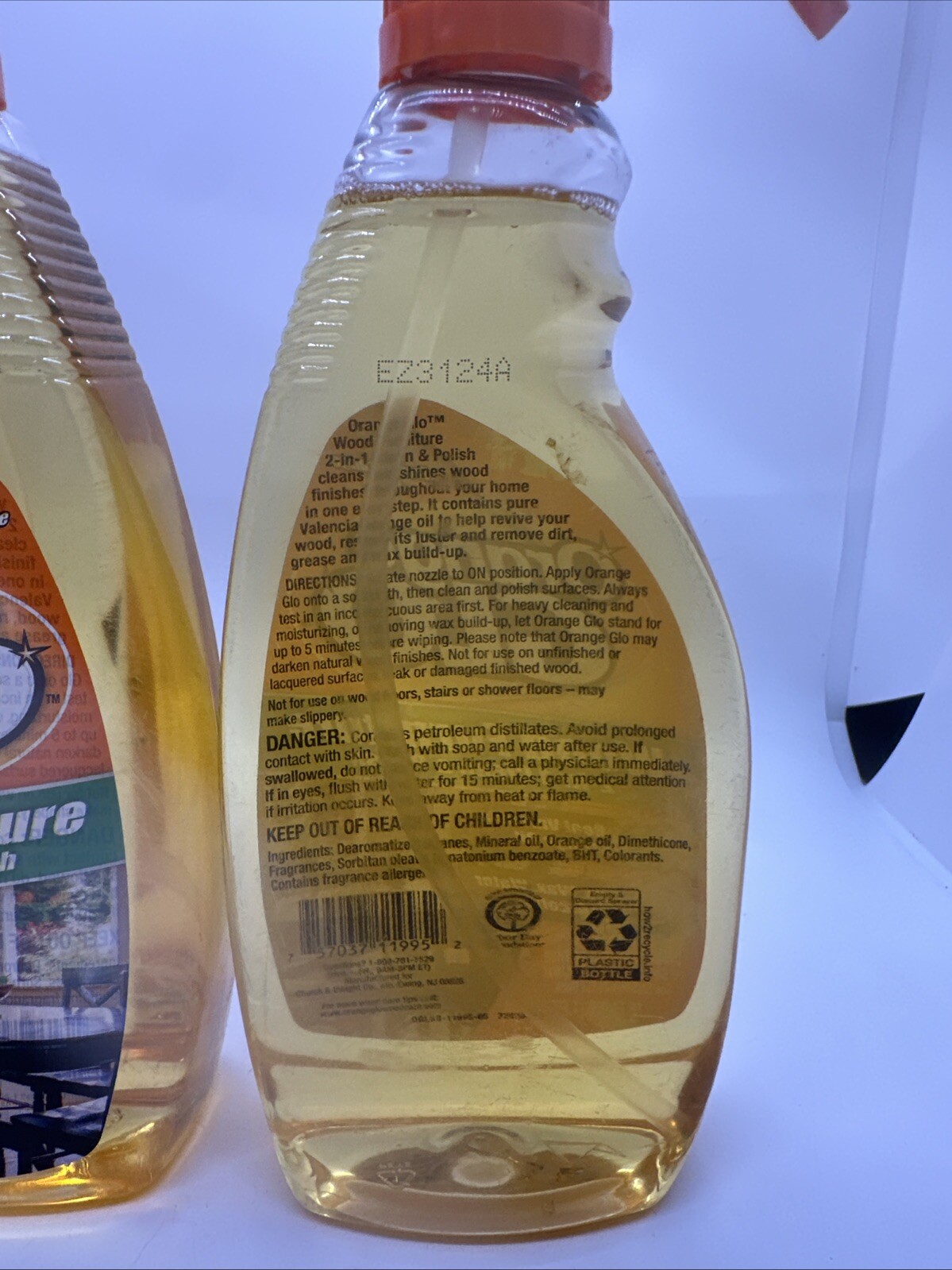 2pk~ Orange Glo 2-in-1 Wood Cleaner & Polish 16 oz. Citrus Scent Furniture 11995