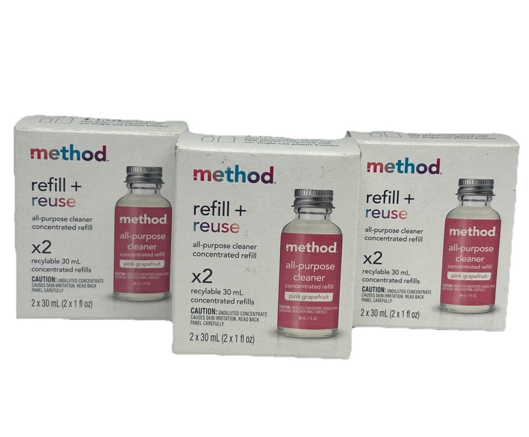 6 Method Pink Grapefruit Concentrated All Purpose Cleaner Refill 1oz Each