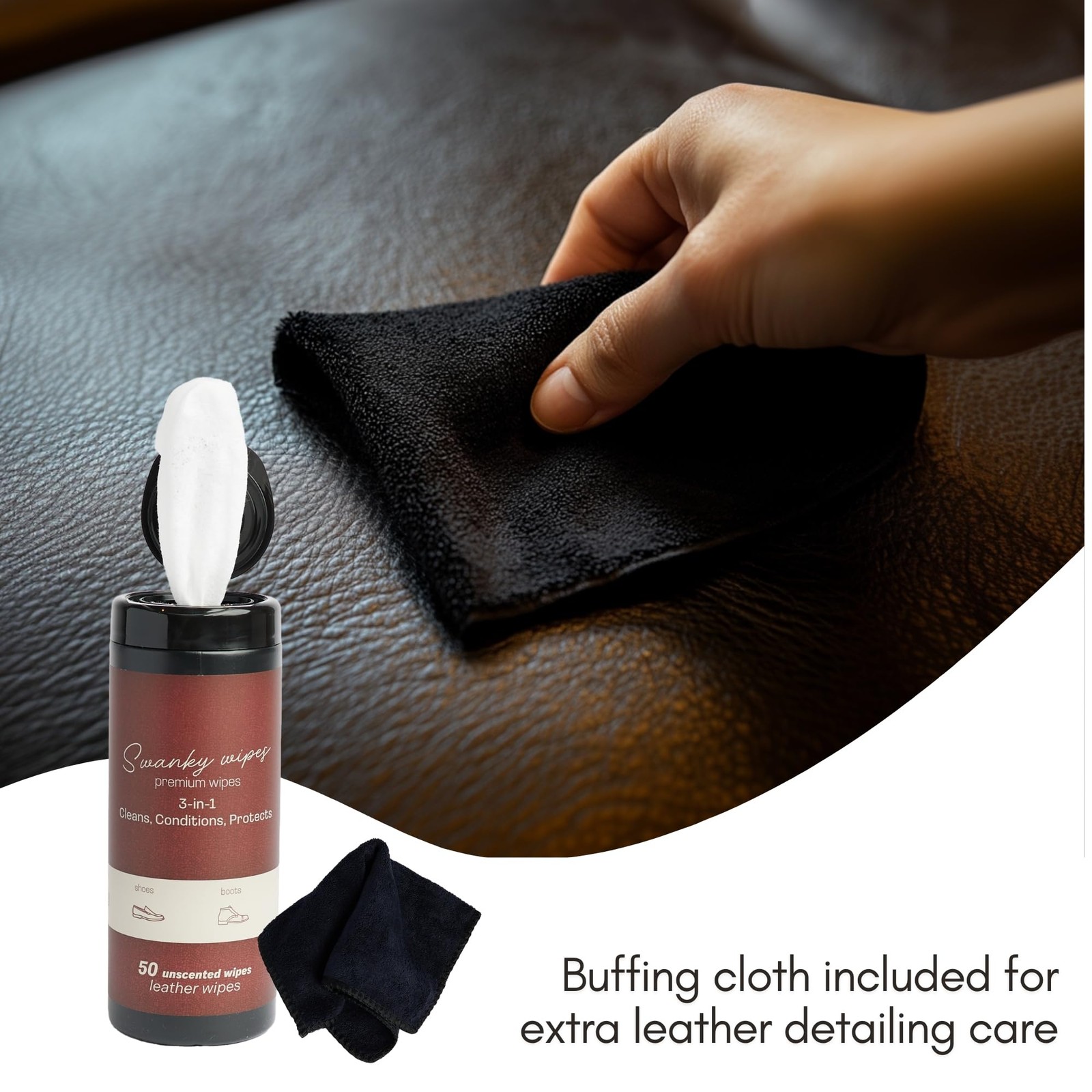 Swanky Leather Wipes – Leather Cleaner and Conditioner for Purses, Shoes, Fur…