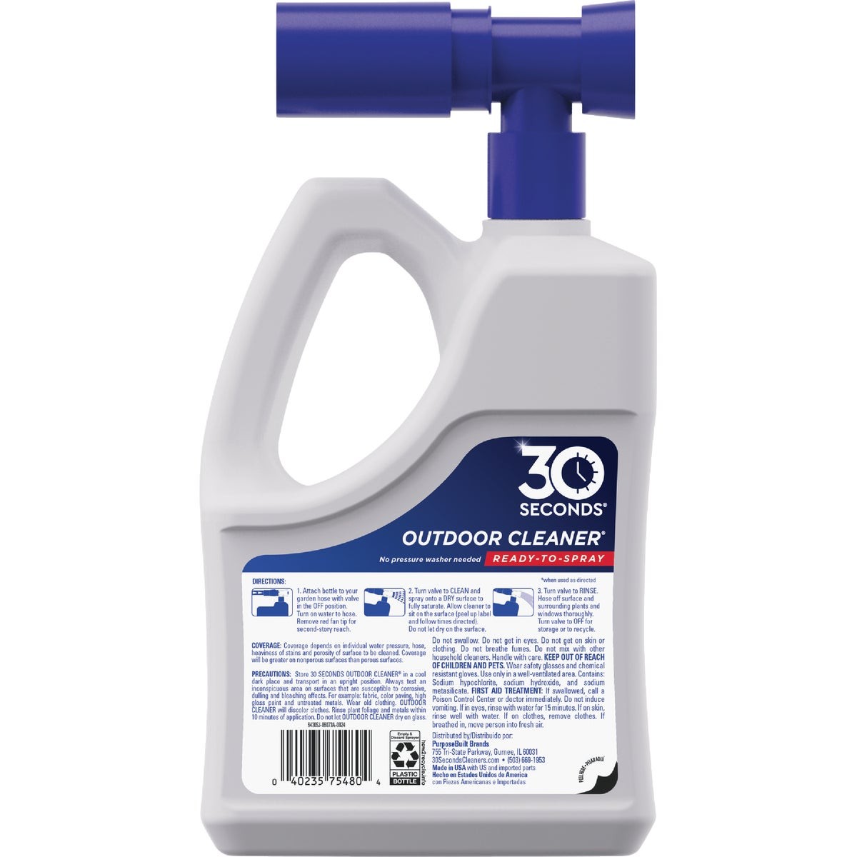 30 seconds Outdoor Cleaner 64 Oz. Ready To Spray Hose End Algae, Mold & Mildew