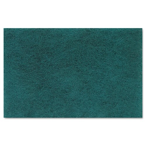 Boardwalk BWK196 Medium-Duty Scouring Pad, 6 x 9, Green, 20/Carton