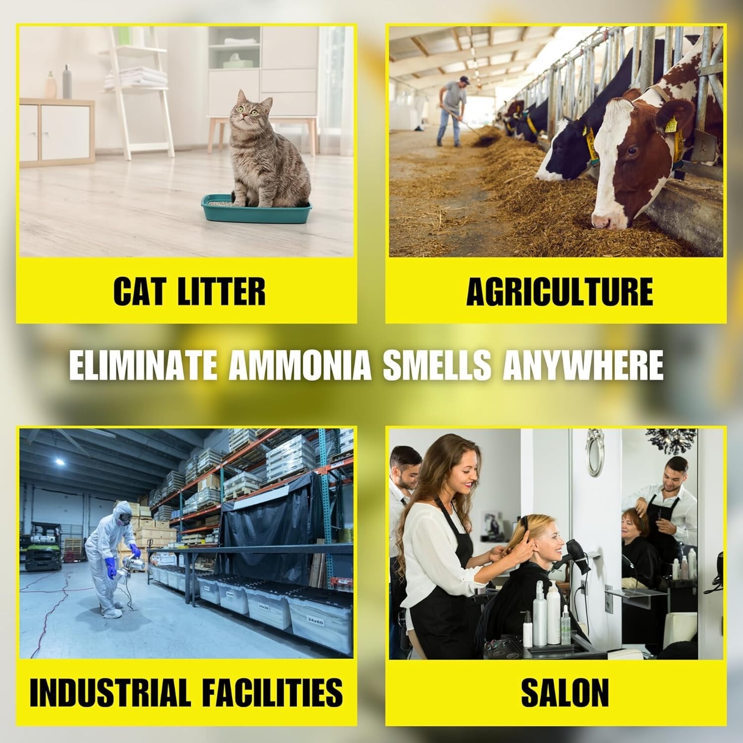 AMMOSORB Eco Ammonia Smell Eliminator Deodorizing Granules: 50 lb.