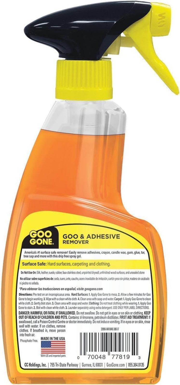 Goo Gone Adhesive Remover Spray Gel – Safe Glue and Sticker Remover for Labels,