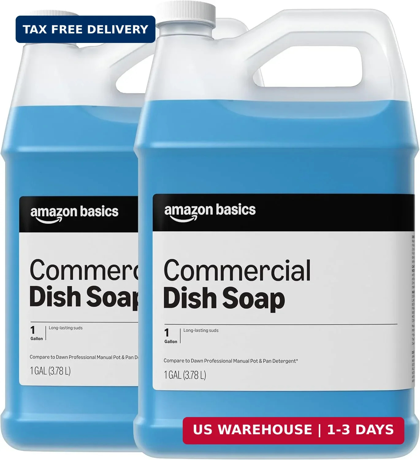 Amazon Basics Commercial Liquid Dish Soap, Long-Lasting Suds, Concentrated Formu