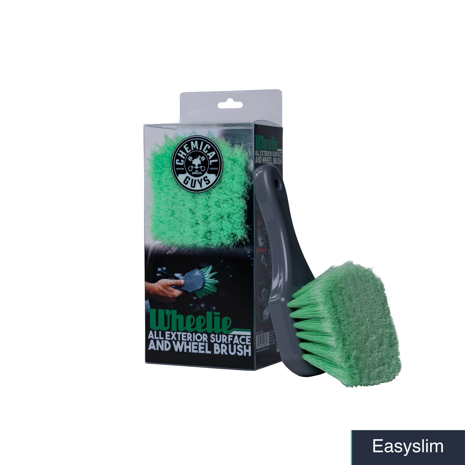 Wheel and Tire Brush Soft Bristles Gray Ergonomic Non-Slip Handle