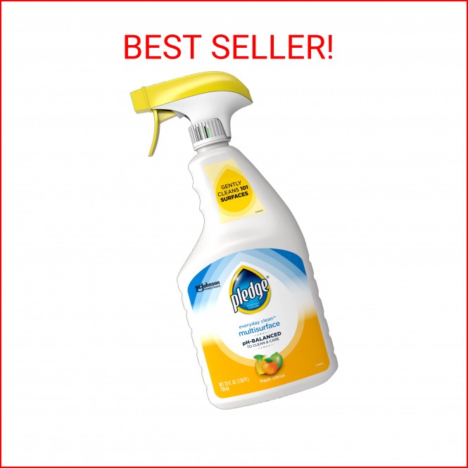 Pledge pH-Balanced Multisurface Cleaner Spray for Everyday Care, Fresh Citrus Sc