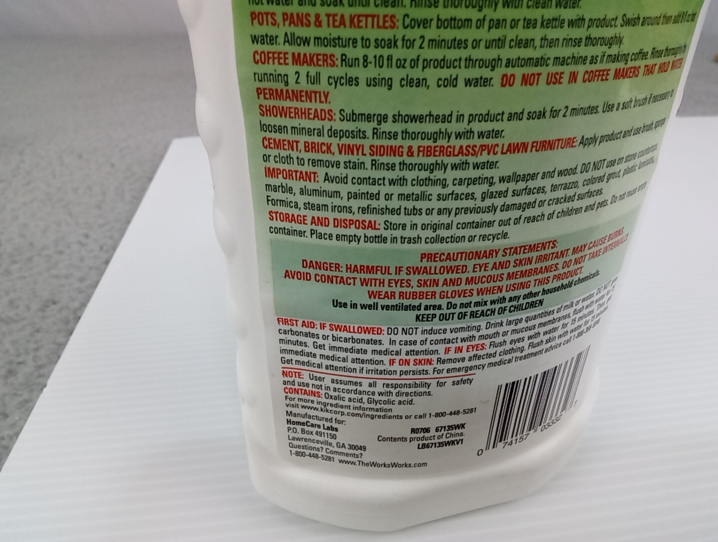 1x The Works Rust Lime And Calcium Remover 13.5oz New