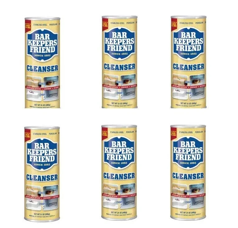 6 Pack BAR KEEPERS FRIEND All-Purpose Bathroom Kitchen Cleaner And Polish 21 oz