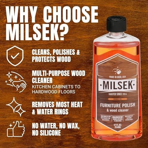 Multipurpose Wood Cleaner & Polish with Orange Oil – 12oz (2 Pack) + Microfiber