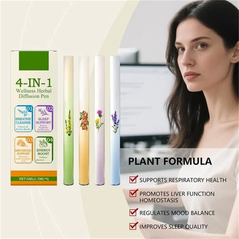 4PCS Natural Diffuser with Mint for Lung Health & Fresh Air 2026 NEW