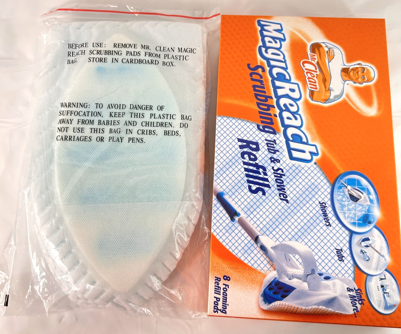 Mr. Clean Magic Reach Scrubbing Tub & Shower Refill 8 Foaming Pads 443863