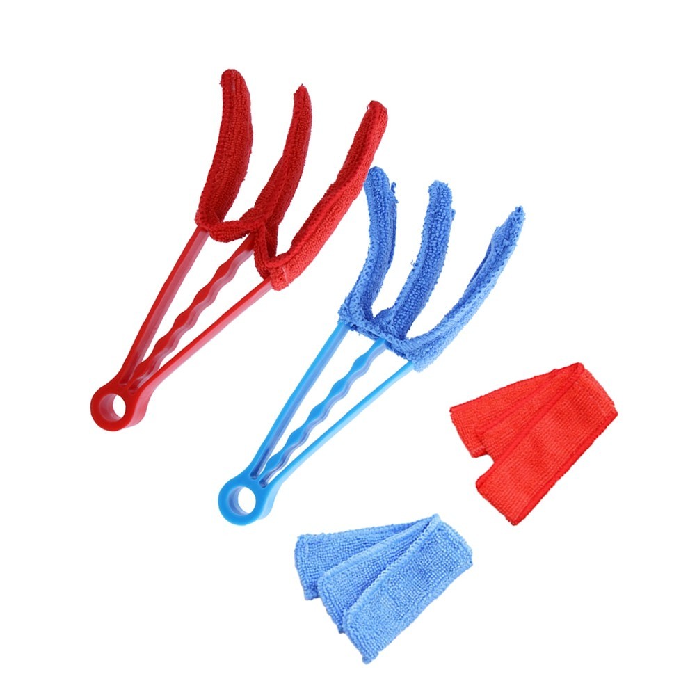 4Pcs Window Blind Brush Cleaner with Durable PP Handle and Ultra Fine Cloth