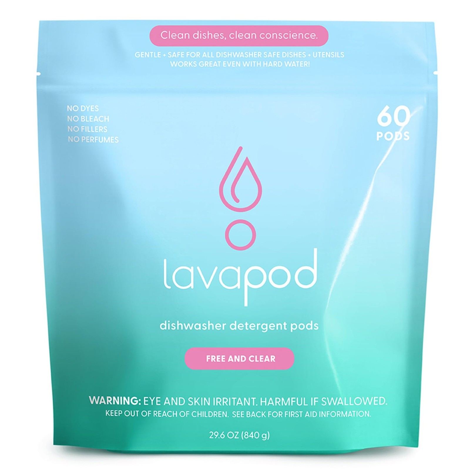 Natural Dishwasher Detergent Pods| Free and Clear (Unscented) Dish Tabs, Eco-…