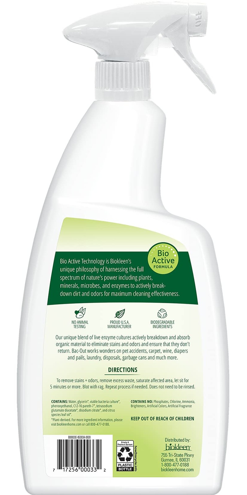 Eco Friendly Stain Odor Remover Foam Spray 32 Fl Oz Natural Enzyme Formula