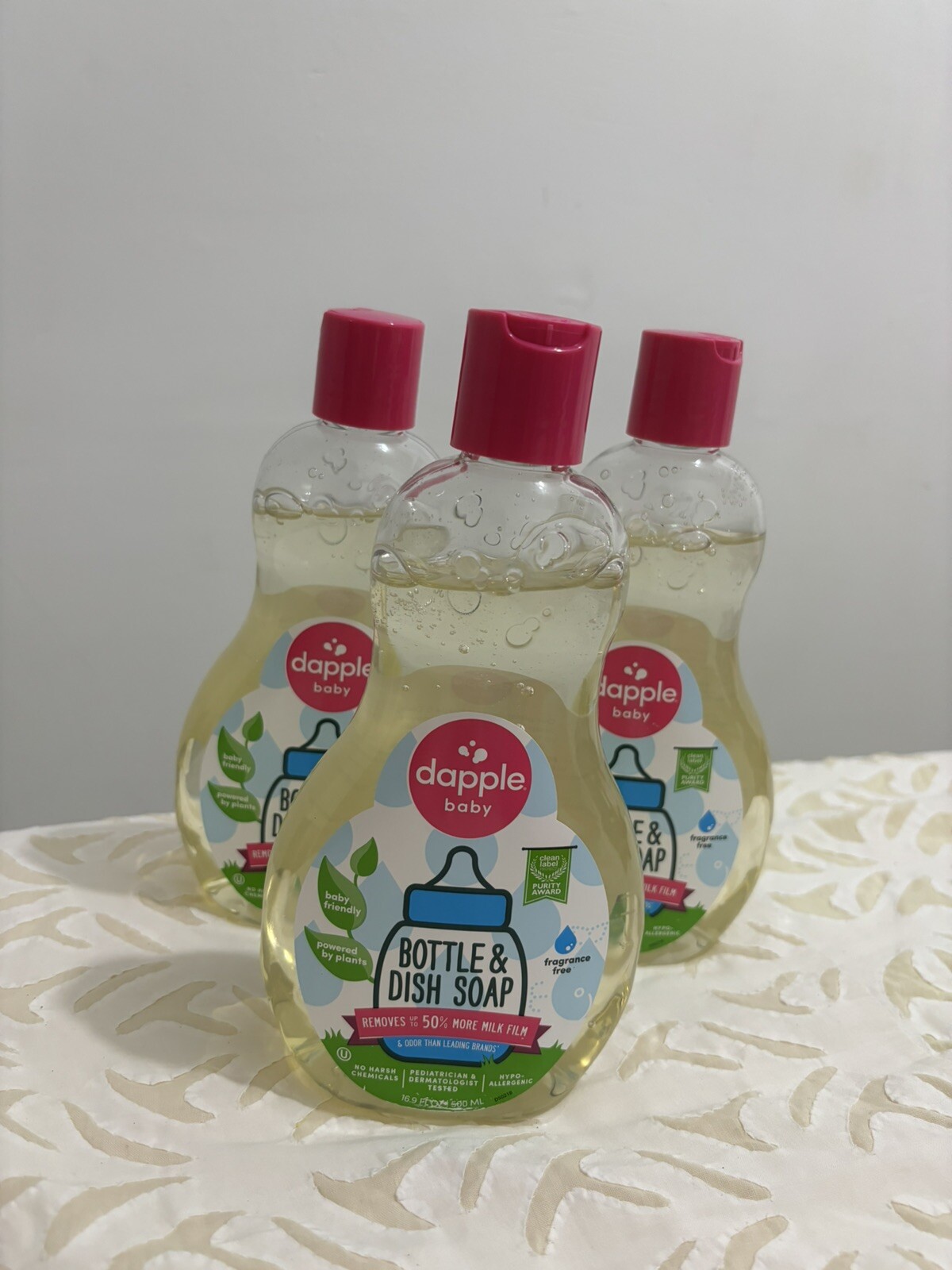 Dapple Baby Bottle & Dish Soap 16.9oz Each , Plant-Based,Fragrance-Free 3