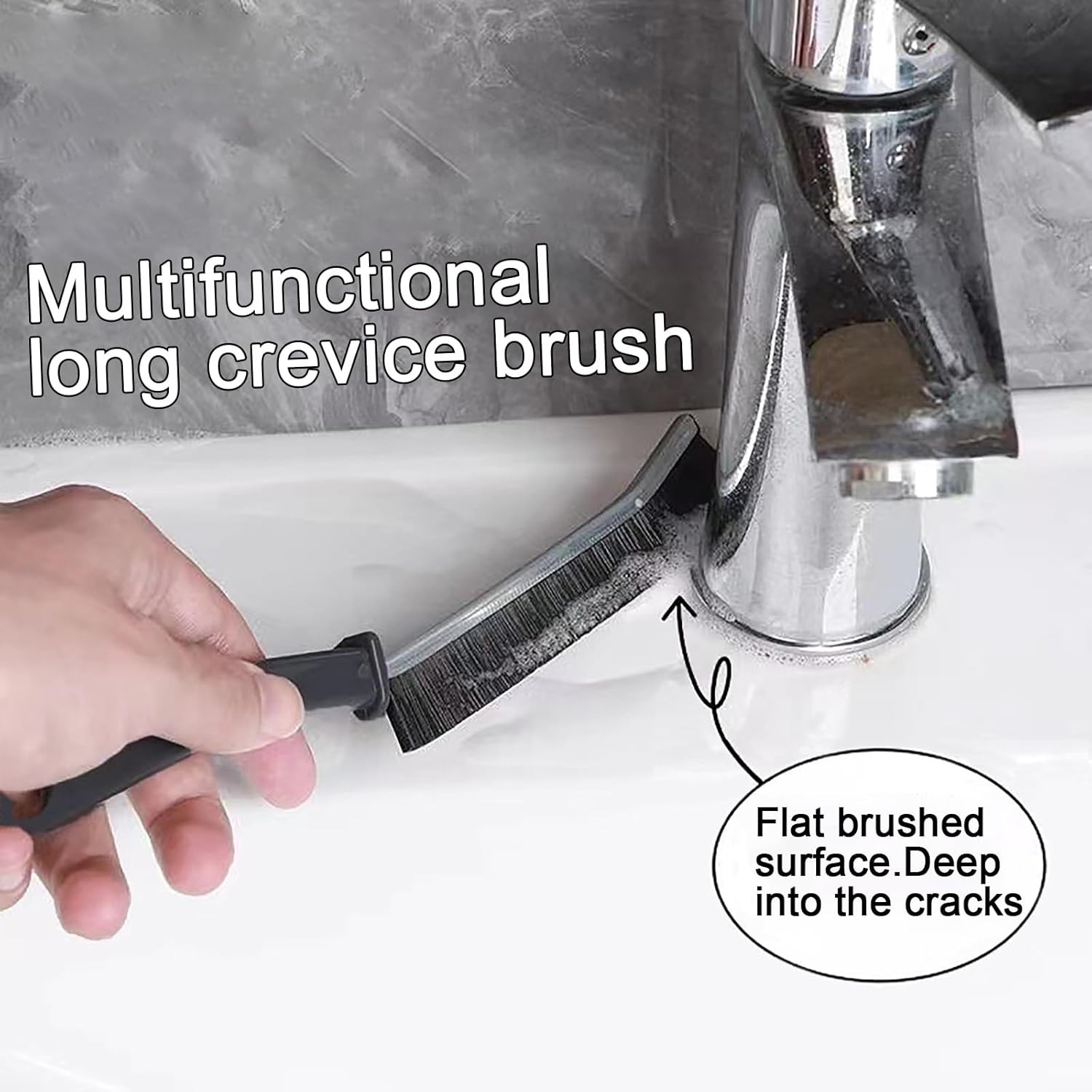 2pcs Hard Bristle Crevice Brush, Gap & Grout Cleaner, Tile & Kitchen Window Bath