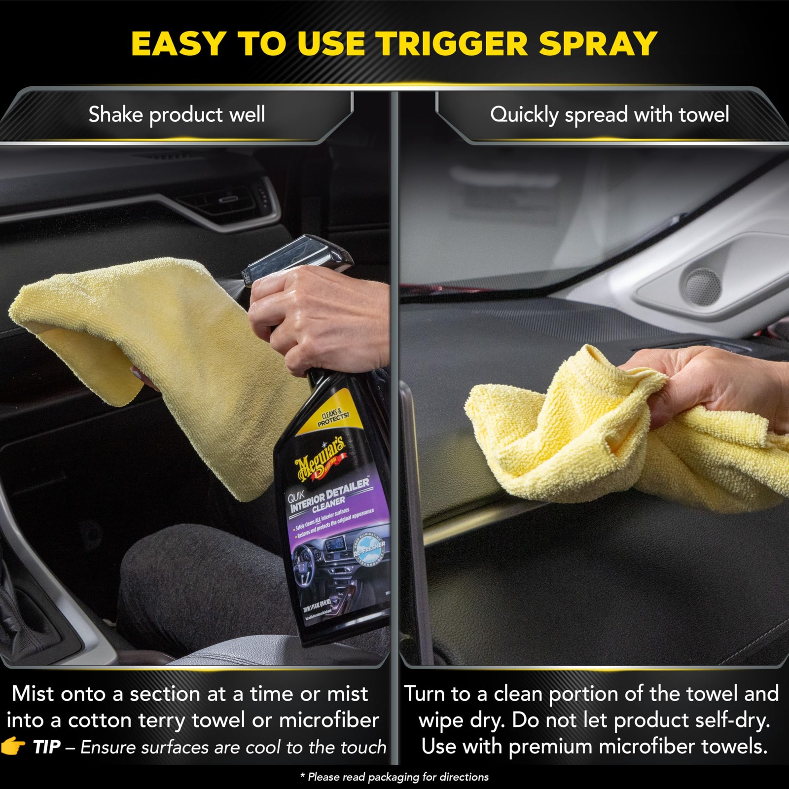 Meguiar’s Quik Interior Detailer Cleaner 24 Fl Oz Interior Car Cleaner Spray