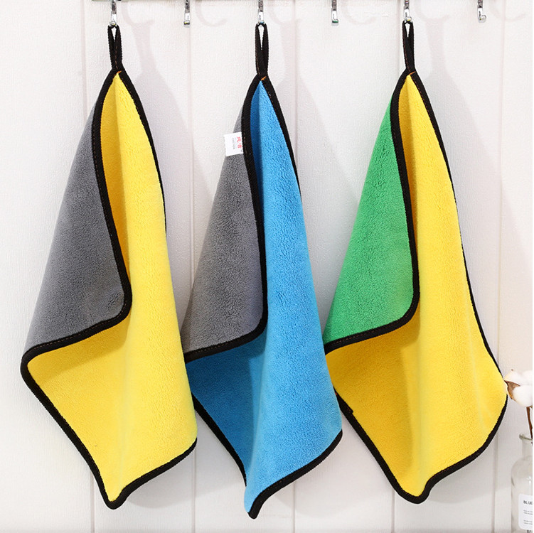 Two-color Double-sided Car Dual-use Cleaning Micro Fiber Towel No Scratches