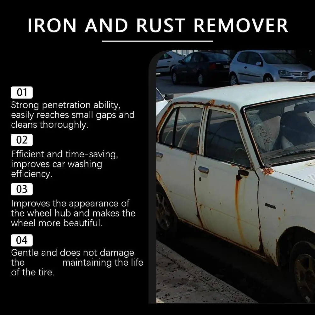 Iron Eraser Rust Remover Spray, Car Wheel Paint Brake Dust Fast Cleaner 120ML US