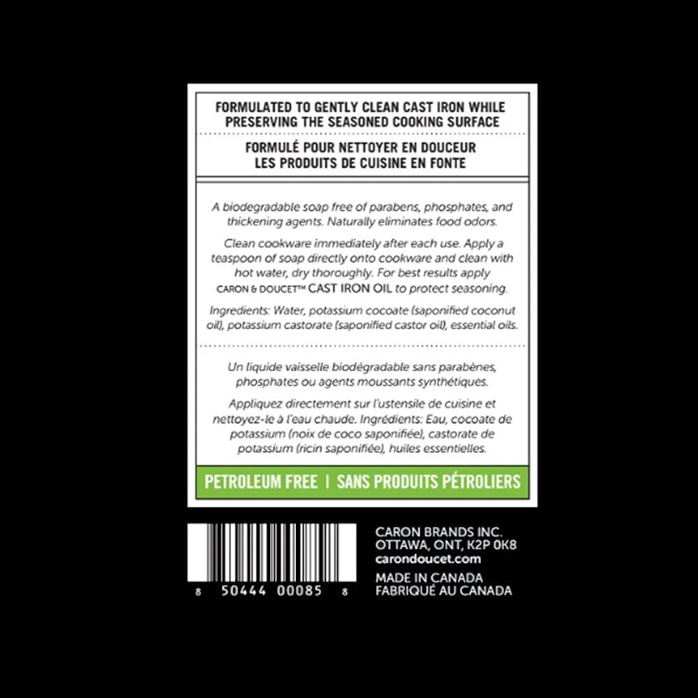 CARON & DOUCET – Cast Iron Cleaning & Conditioning Set: Seasoning Oil & Cleaning