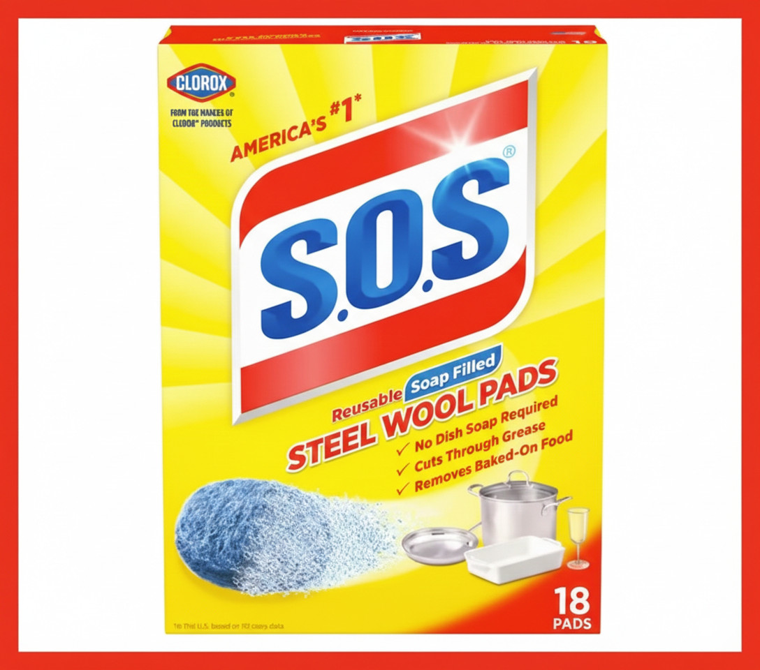 SOS Steel wool Scouring soap pad 18 -Pack