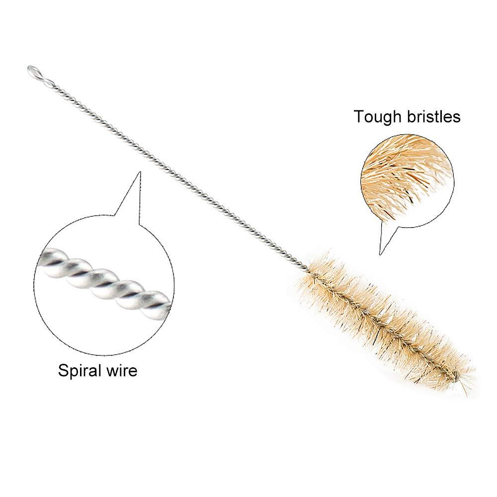 10 Pcs Tube Bottle Wash Cleaning Brush, Tan Bristles Radial Tip for Lab Set