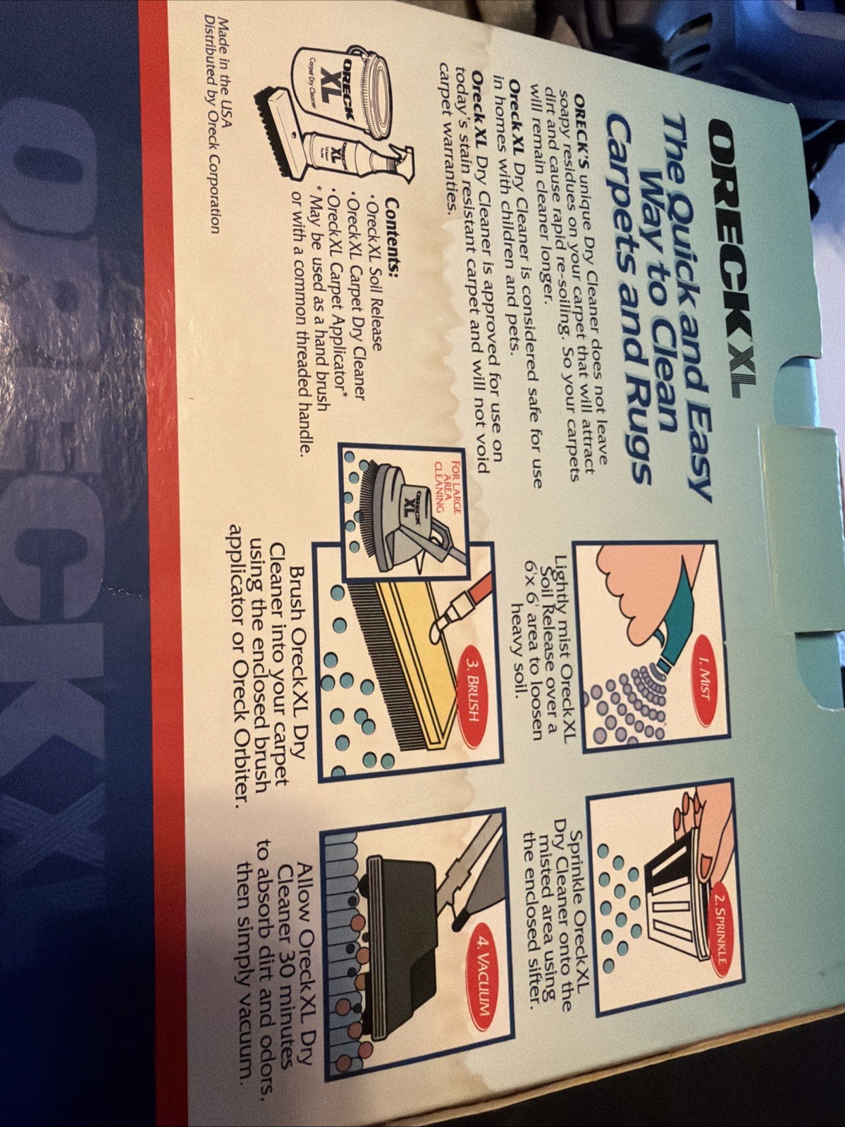 Oreck XL Dry Carpet Cleaning System Kit Used Soil Release Brush Powder Cleaner
