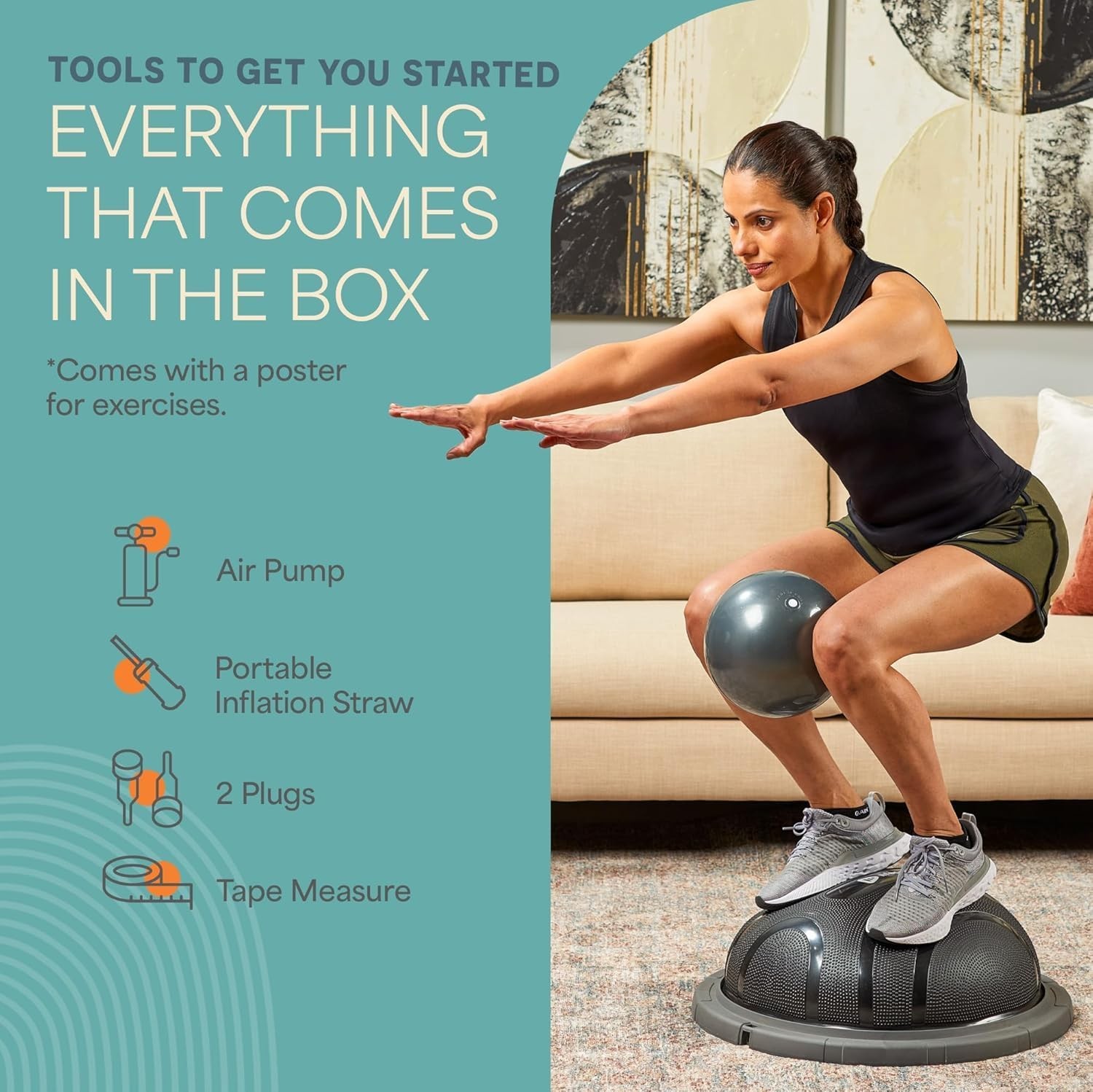 LifePro Horizon Half Balance Ball Trainer with 440 lb Capacity | Stability Bal