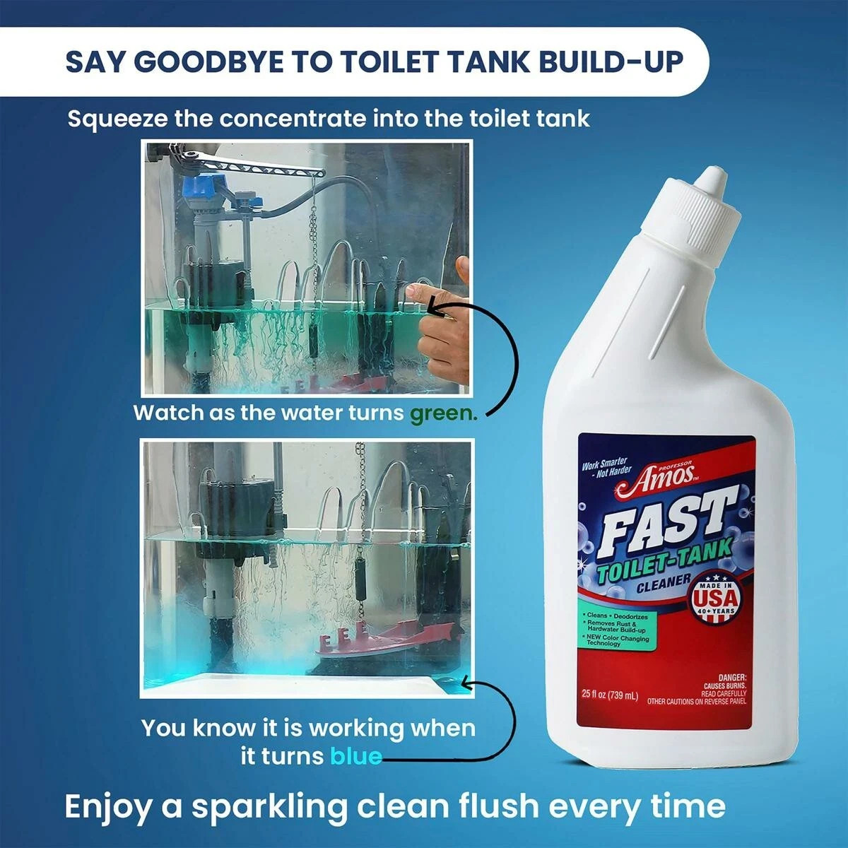 Professor Amos FAST, Toilet & Tank Concentrate Cleaner 33 oz Eucalyptus Mint