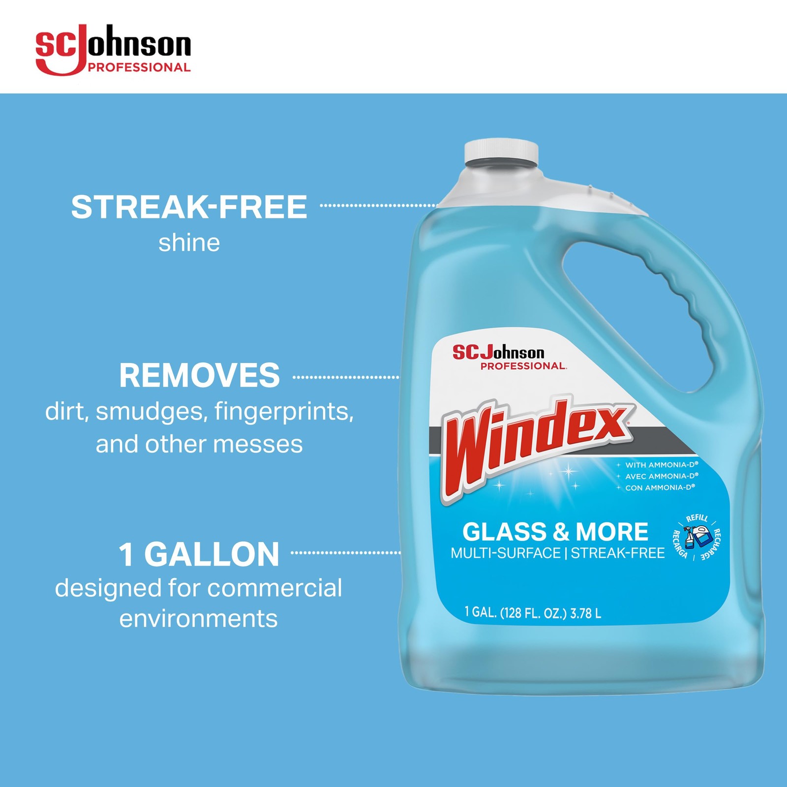 Windex Glass And More Multi Surface Cleaner 1 Gallon Pack Of 4 Streak Free
