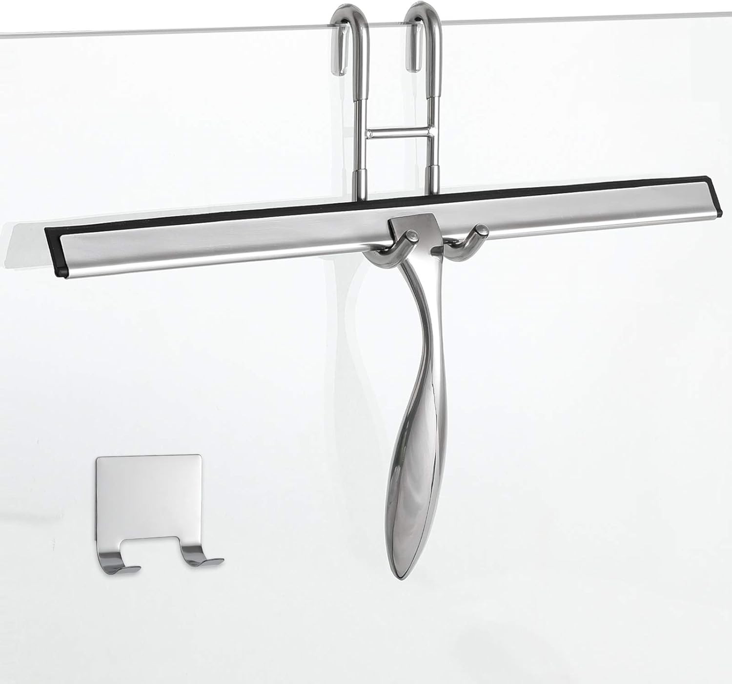 10-Inch Shower Squeegee Set Includes Shower Door Hook & Adhesive Hook Squeegee