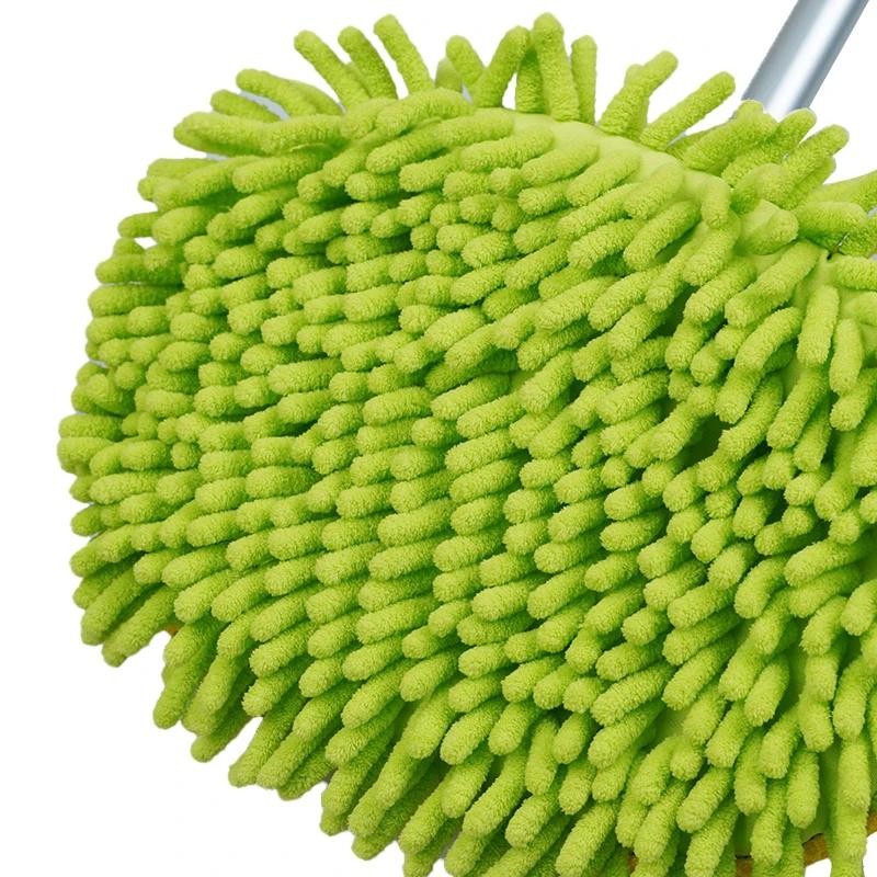 2in1 Telescopic Car Wash Brush Chenille Mop Long Handle Auto Cleaning Accessory