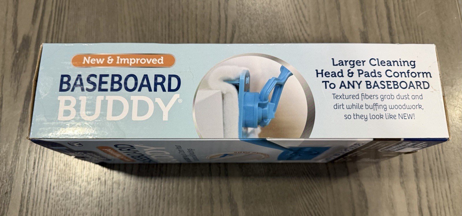 Baseboard Buddy Cleaning Tool With 4 ft Handle & 3 XL Reusable Pads