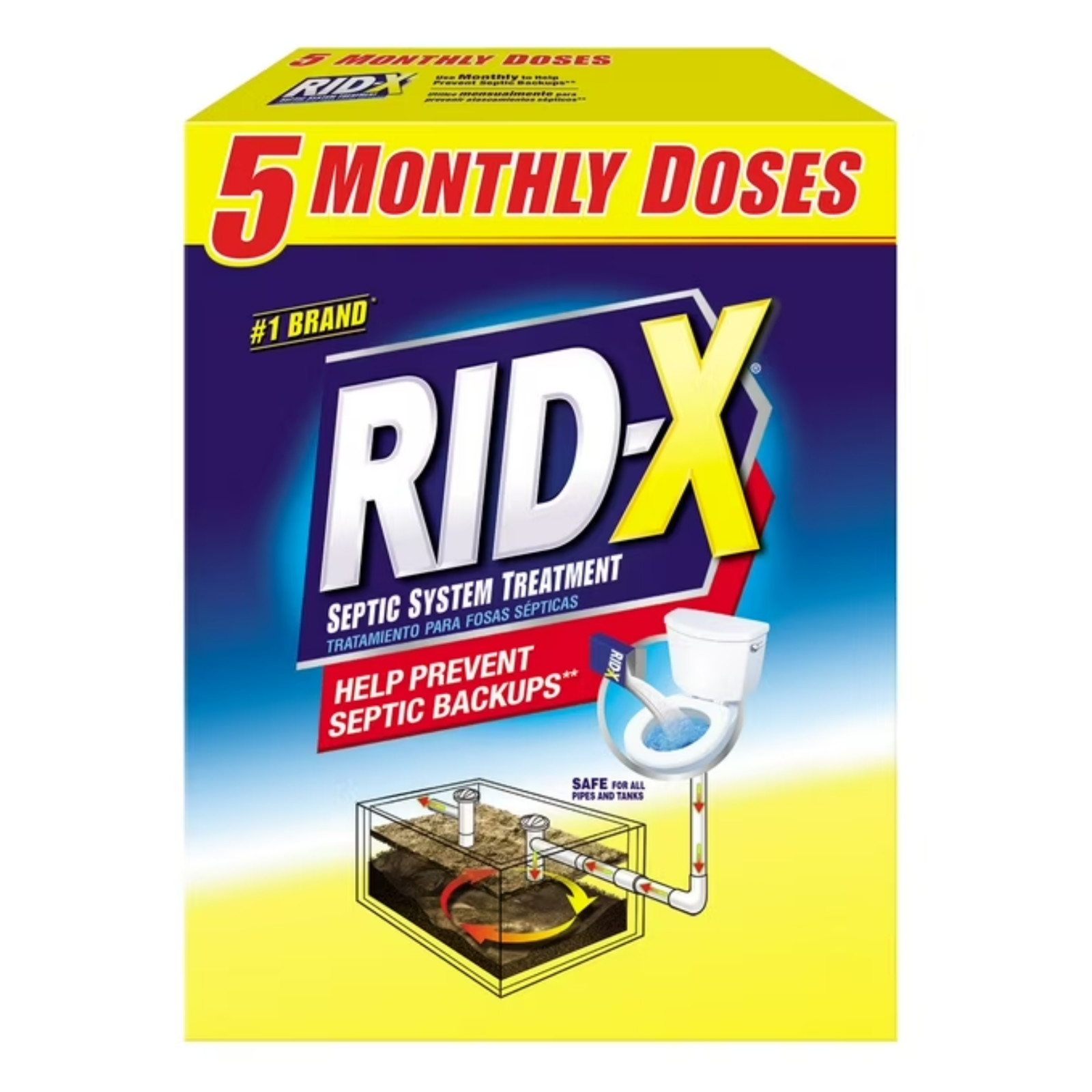 RID-X Septic Treatment, 5 Month Supply Of Powder, (49 oz.) Free Shipping RiDx