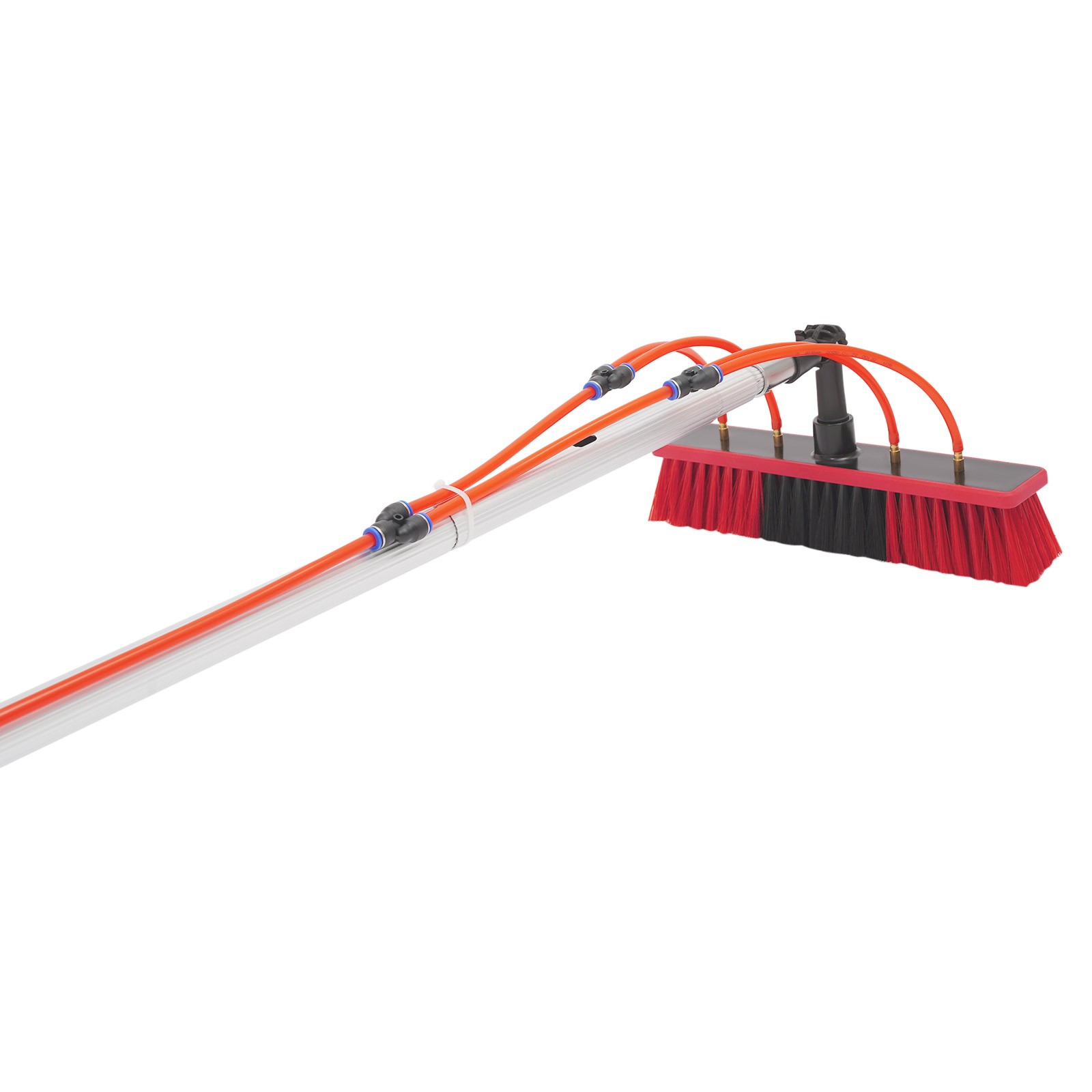 Solar Panel Cleaning Brush Kit 13ft Telescopic Pole W/Water Fed Brush For Window