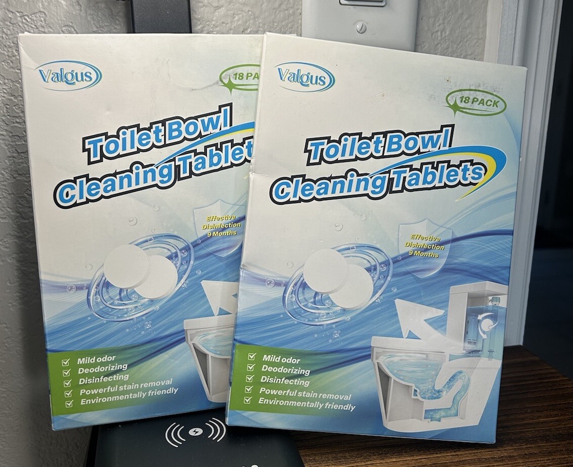 2 Pack toilet bowl cleaner tablets , 18+18 Tablets, Powerful Stain Removal, NEW