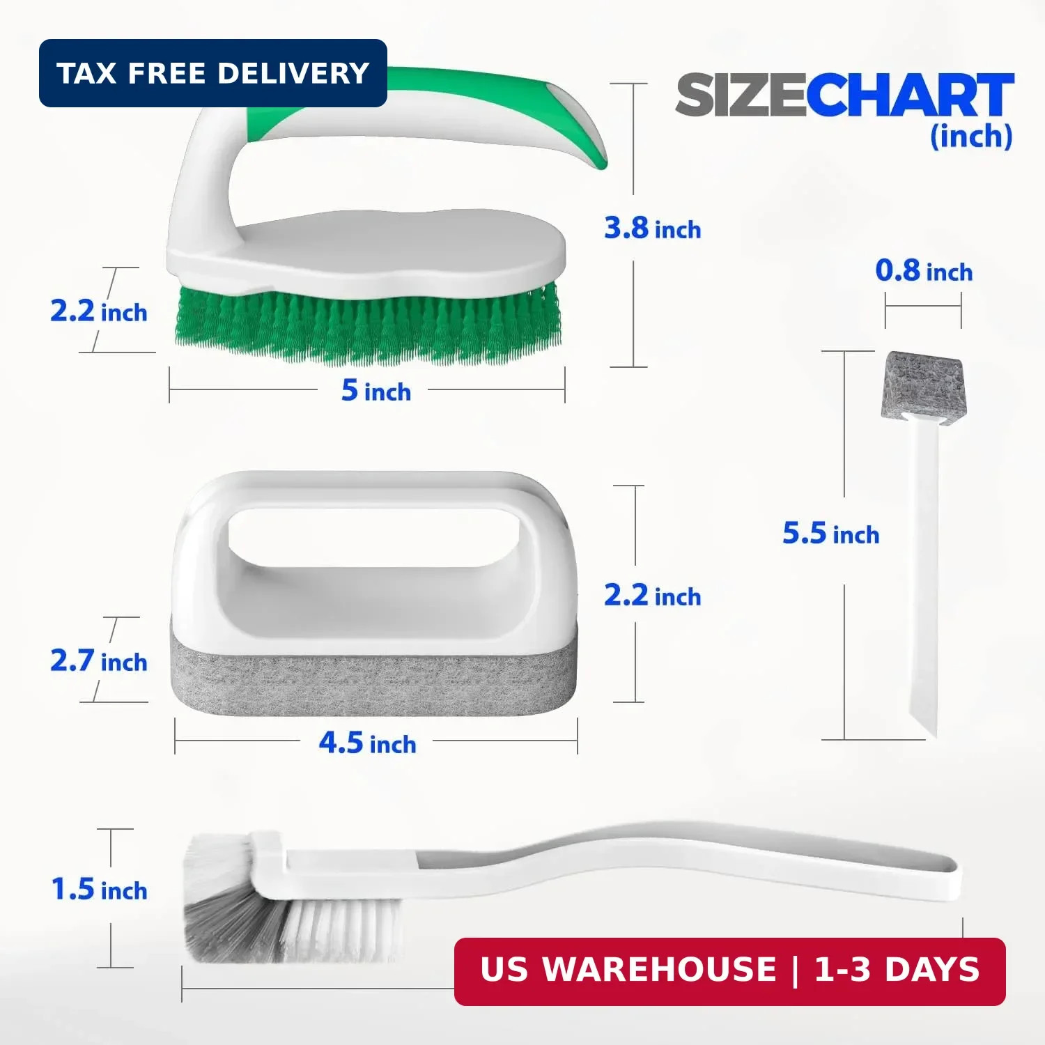 Holikme 7 Pack Deep Cleaning Brush Set, Scrub Pads with Scraper Tip for Pool Wal