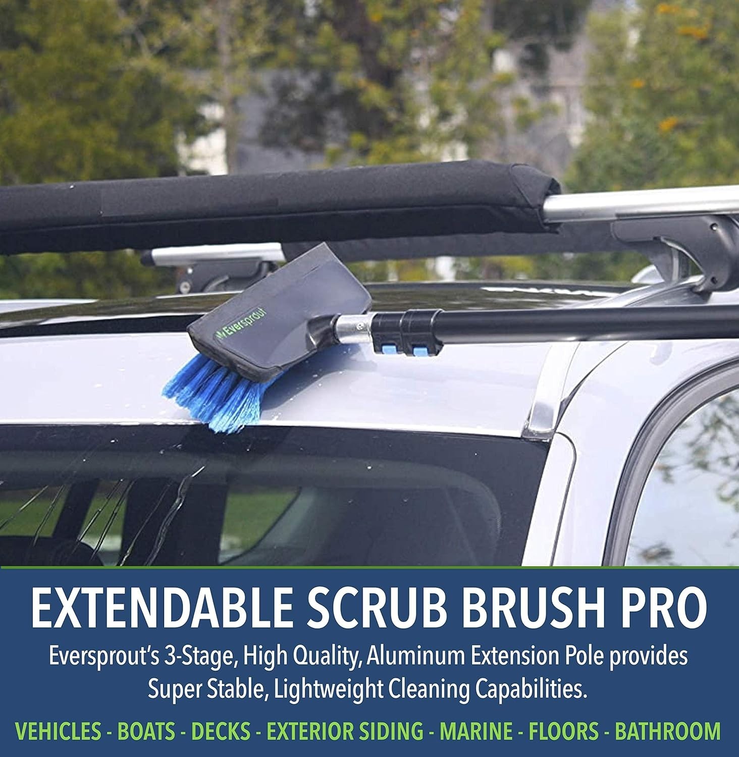 Lightweight 3ft Car RV Boat Solar Panel Cleaning Brush with Extension Pole