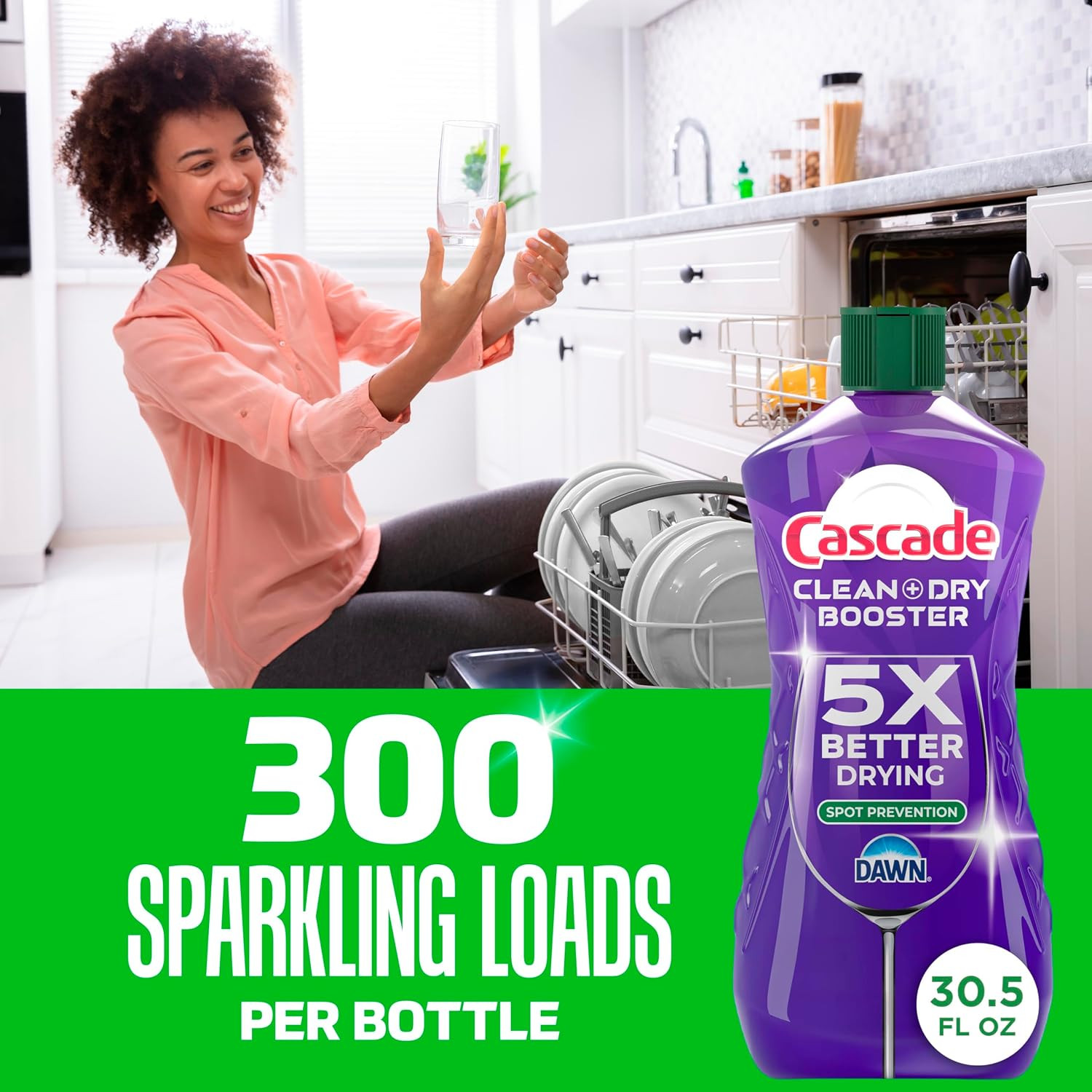Cascade Clean & Dry Booster Rinse Aid Dishwasher Detergent 30.5 fl oz NEW